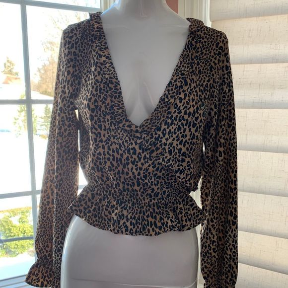 H&M Cheetah Print Sexy Top Size 2 - Picture 4 of 8
